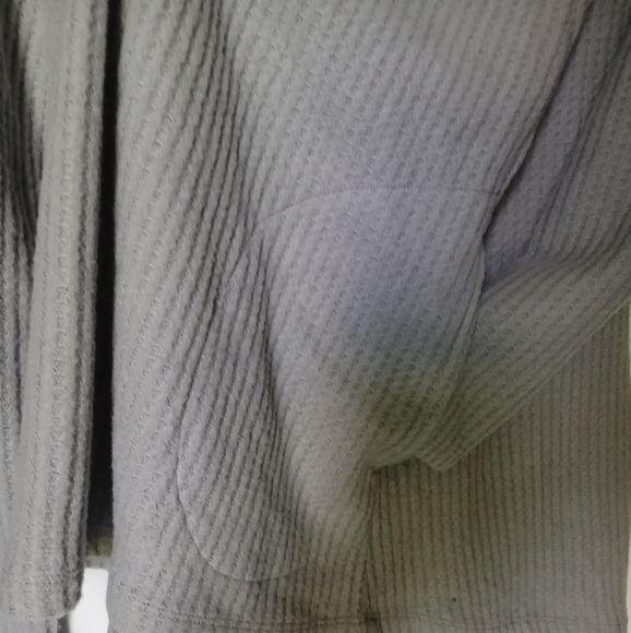 Logo Lori Goldstein Womens Waffle Knit Long Sleeve Top Size 1X Color Grey - Picture 4 of 9